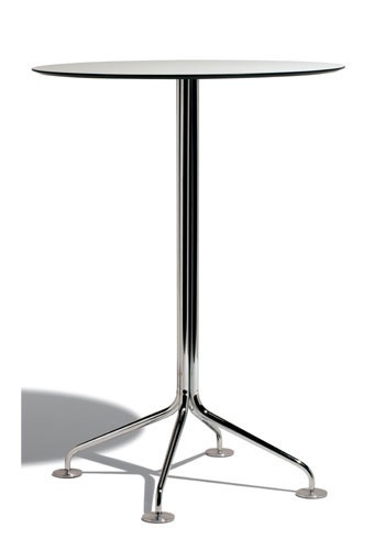 Table with steel base and top made of wood or plastic Agratable, Accademia