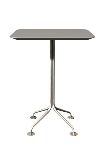 Table with steel base and top made of wood or plastic Agratable, Accademia