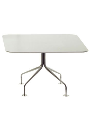 Dining table with base in steel and top made of wood or plastic Agratable, Accademia