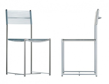 Chair with seat and back made of PVC and the frame of steel Spaghetti, Alias 