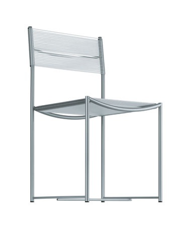 Chair with seat and back made of PVC and the frame of steel Spaghetti, Alias