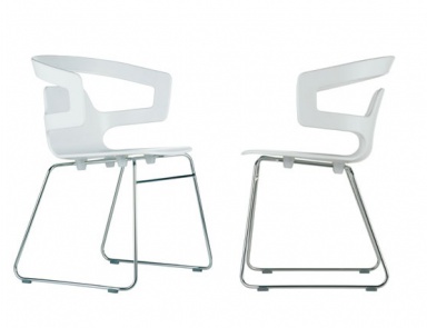 Chair with seat and back in plastic and frame made of stainless steel Segesta, Alias