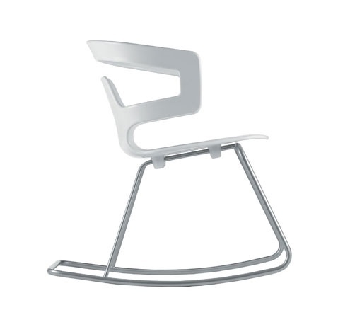 Chair-rocking chair with seat and back made of plastic and steel frame Rocking Segesta, Alias