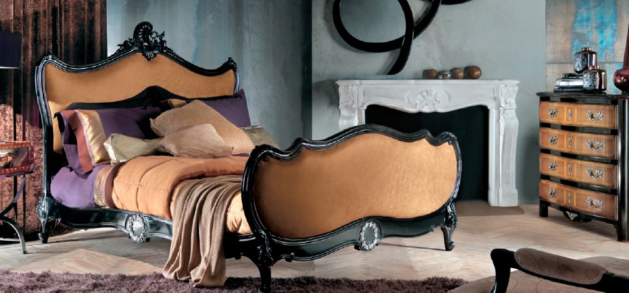 Bed with high headboard 474 Lauren, Bizzotto