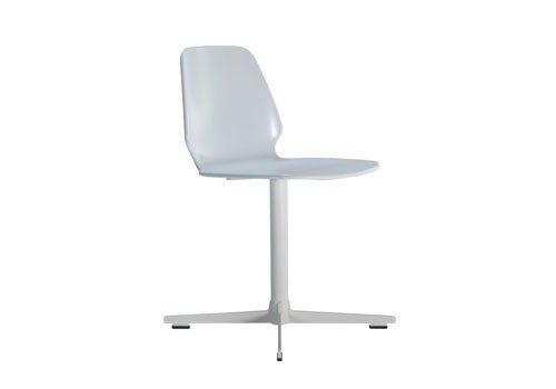 Chair with seat and back made of plastic and the base of enameled steel Selinunte Cross, Alias