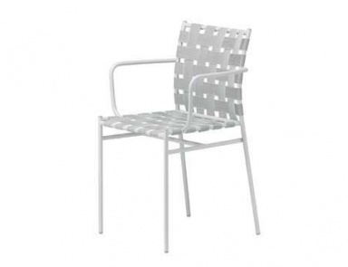 Chair with enameled steel frame made Tagliatelle Armrest, Alias