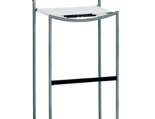 Bar stool with seat and back made of polyester and steel frame Outdoor, Alias