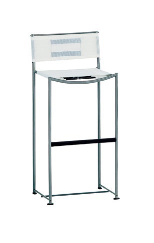 Bar stool with seat and back made of polyester and steel frame Outdoor, Alias