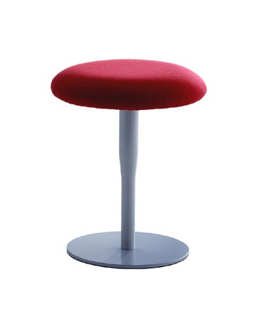 Stool with steel base, seat in plywood and polyurethane and upholstery made of textile fabrics, Atlas, Alias