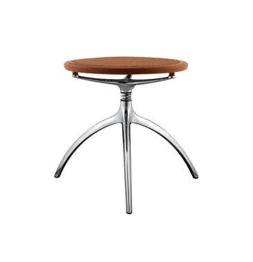 Stool with aluminum frame construction and seat wood Young Boy, Alias