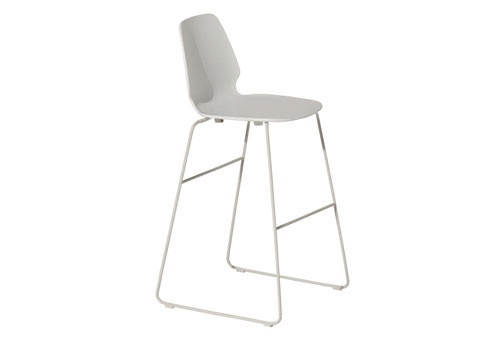 Bar stool with seat and back made of plastic and a frame made of steel Selinunte, Alias