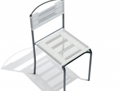 Chair with seat and back made of polyester and steel frame Outdoor Jemini, Alias