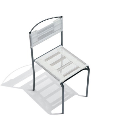 Chair with seat and back made of polyester and steel frame Outdoor Jemini, Alias