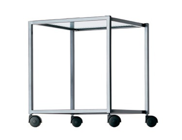 Serving table with steel frame and glass top Outdoor, Alias