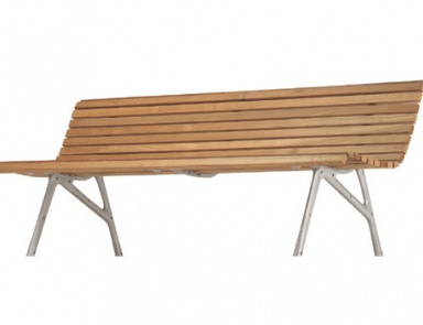 Bench with seat and back made of wood and aluminum frame construction Setes, Alias