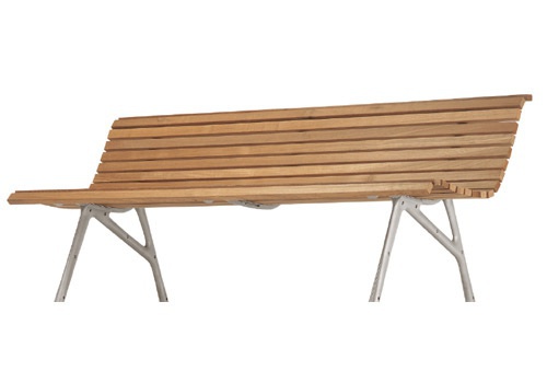 Bench with seat and back made of wood and aluminum frame construction Setes, Alias