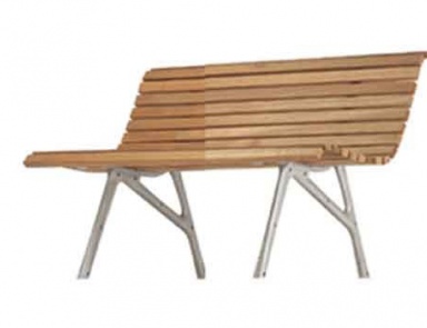 Bench with seat and back made of wood and aluminum frame construction Setes, Alias