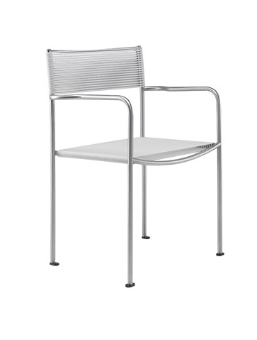 Chair with seat and back made of PVC and stainless steel frame Green, Alias