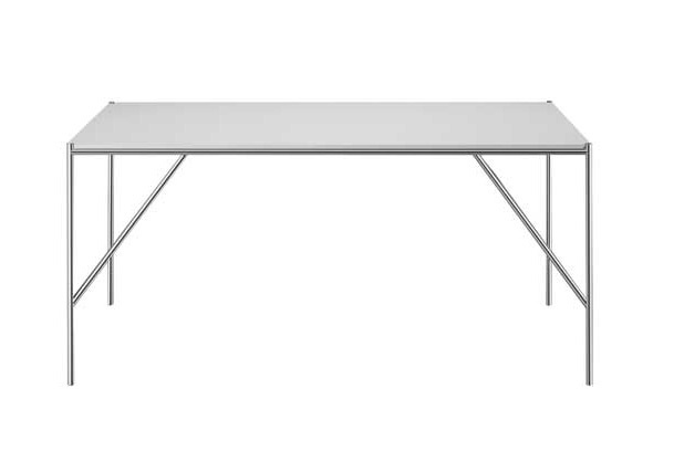 Table with stainless steel frame and top made of glass or plywood Tagliatelle, Alias