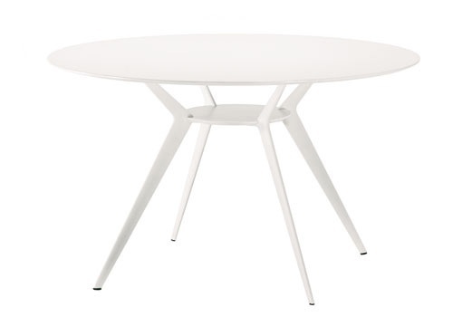 Table with frame made of aluminum and top of veneer or acrylic stone Biplane, Alias 