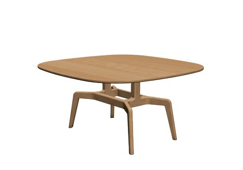Table with frame of steel and wood and top made of plywood veneered Stabiles, Alias