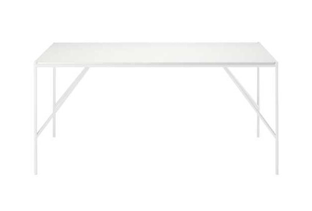 Table with frame made of enamelled steel and top made of glass or plywood Tagliatelle, Alias