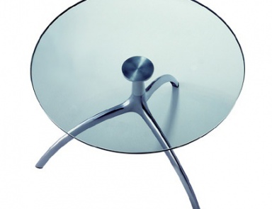 Coffee table with aluminium frame and glass table-top Tree, Alias