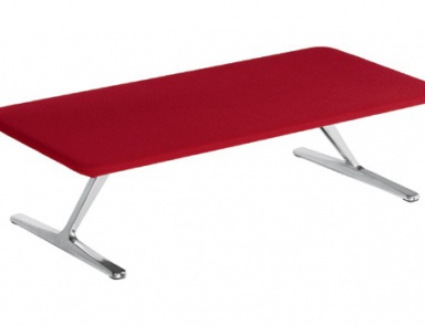 Bench with seat in polyurethane and upholstered in fabric textile TT3, Alias