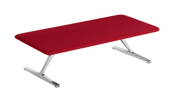 Bench with seat in polyurethane and upholstered in fabric textile TT3, Alias