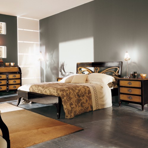 Bed with high headboard C441 B, Bizzotto
