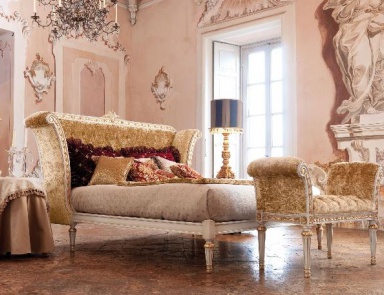 Bed with high headboard, Galimberti Mario