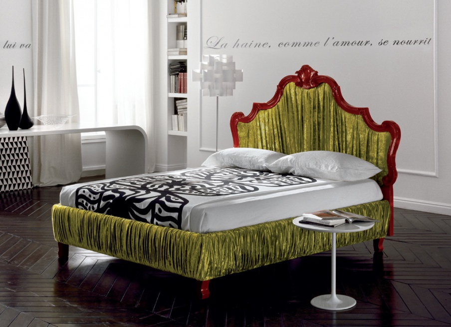 Bed with high headboard, Chantal - Bolzan