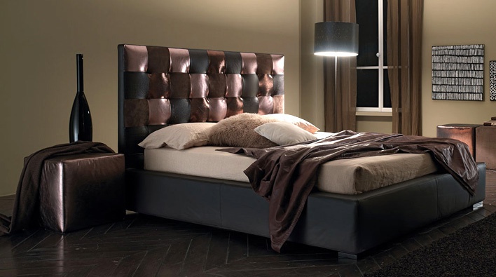Bed with high headboard, Jadore - Bolzan