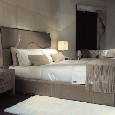 Bed with soft back Riflesso