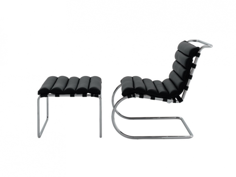 Padded stool with frame in chromed steel Museum, Alivar