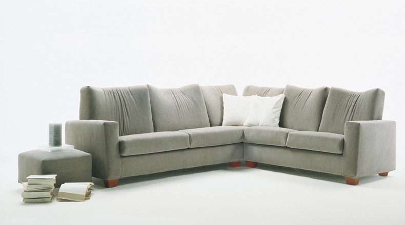 Sofa sectional upholstered leather or fabric, Adriano, Bodema