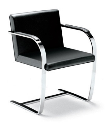 Armchair with frame of chromed steel Museum, Alivar