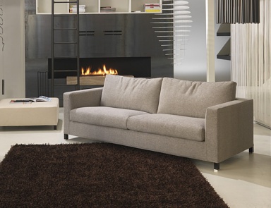 Sofa upholstered in leather or fabric Byron, Bodema