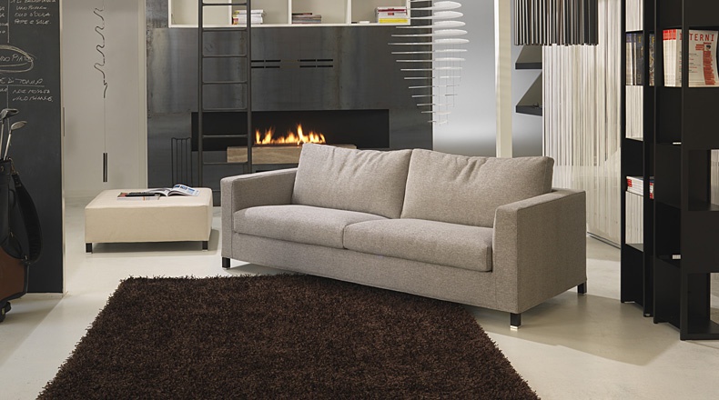 Sofa upholstered in leather or fabric Byron, Bodema