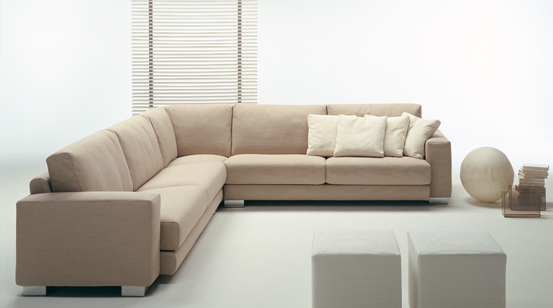 Sofa sectional upholstered leather or fabric, Cicero, Bodema