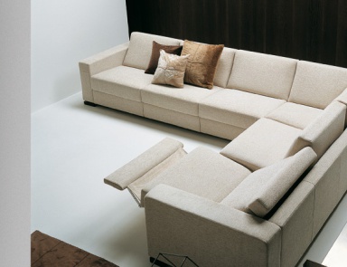 Sofa sectional upholstered leather or fabric, Forum, Bodema