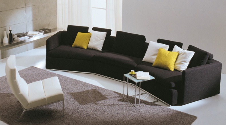Sofa sectional upholstered leather or fabric, Swing, Bodema