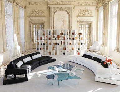 The sofa is modular, and IL-Teatro - Roche Bobois
