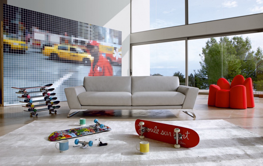 The sofa is modular, Platine - Roche Bobois