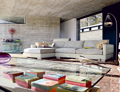 The sofa is modular, Presage - Roche Bobois