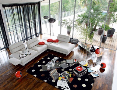 The sofa is modular, Pulsation - Roche Bobois