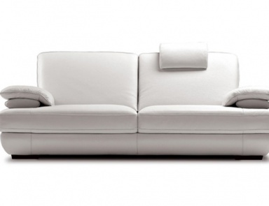 Two seater sofa in leather upholstery, Calia Italia