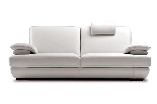 Two seater sofa in leather upholstery, Calia Italia