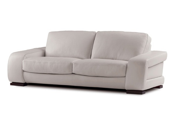 Two seater sofa in leather upholstery, Calia Italia