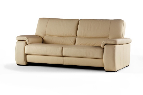 Two seater sofa in leather upholstery, Calia Italia